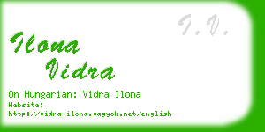 ilona vidra business card